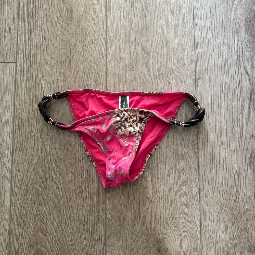 Pink and Leopard Print Bikini Bottom
